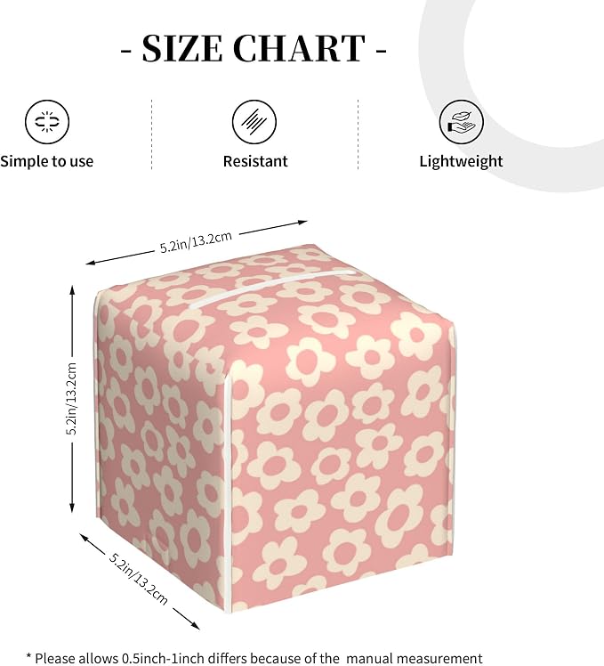 Vintage Groovy Flowers Tissue Box Cover Square - Image 4