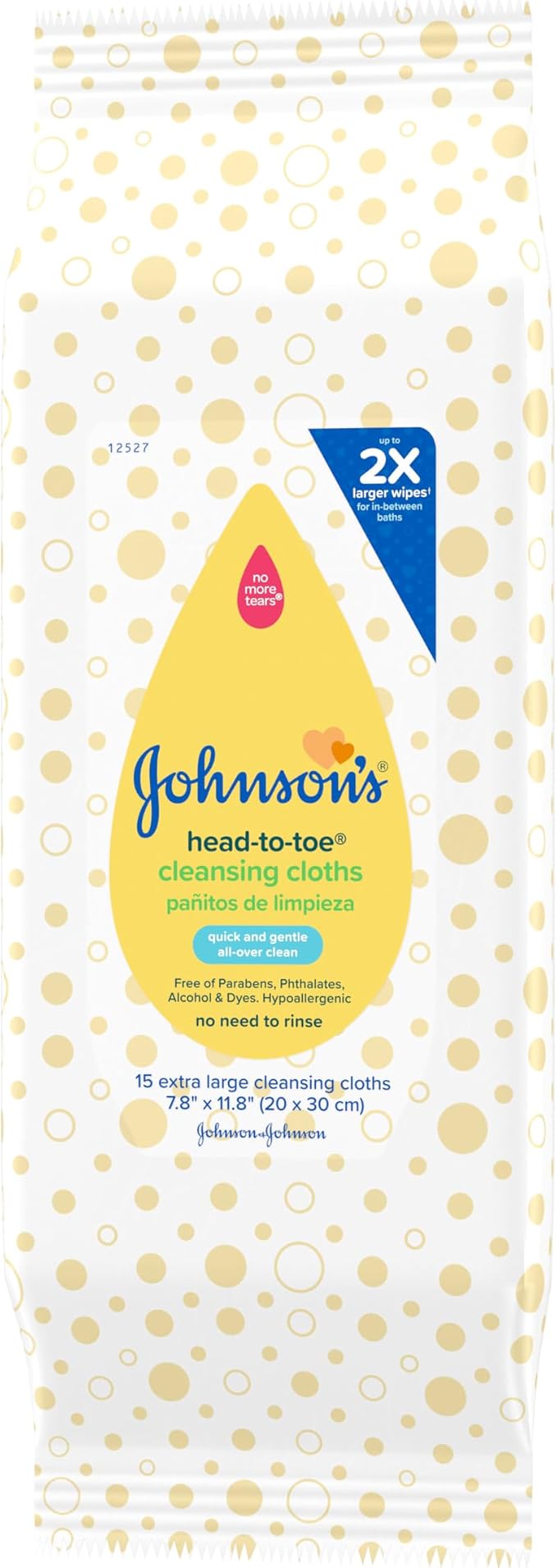 Johnson's Baby Head-to-Toe Gentle Cleansing Cloths, No Rinse, Disposable - Image 6