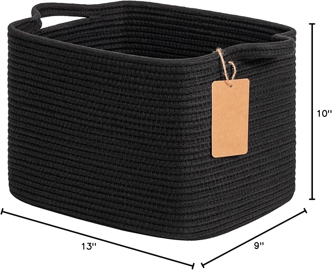 Goodpick Black Storage Basket for Shelves, Woven Baskets for Storage, Toy - Image 8