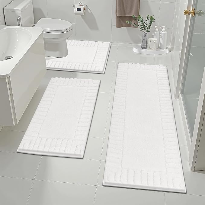 Pauwer Bathroom Rugs Sets 3 Piece Bathroom Shower Rugs by Pauwer