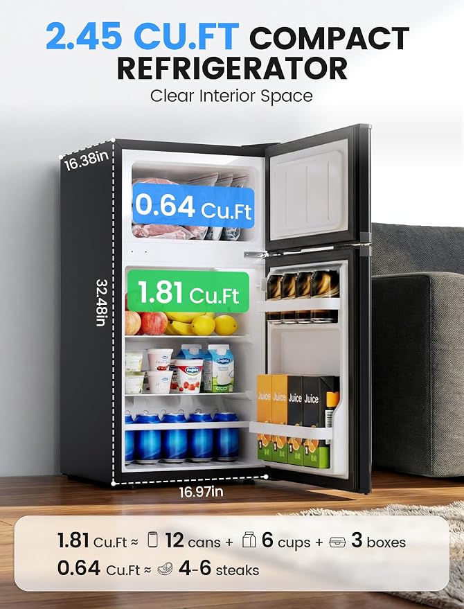 COWSAR 2.5 Cu.Ft Dorm Fridge - Image 2