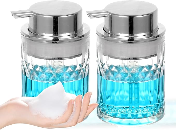 Foaming Soap Dispenser, 2 Pack Clear Glass Foam Hand Soap Dispenser by Unknown