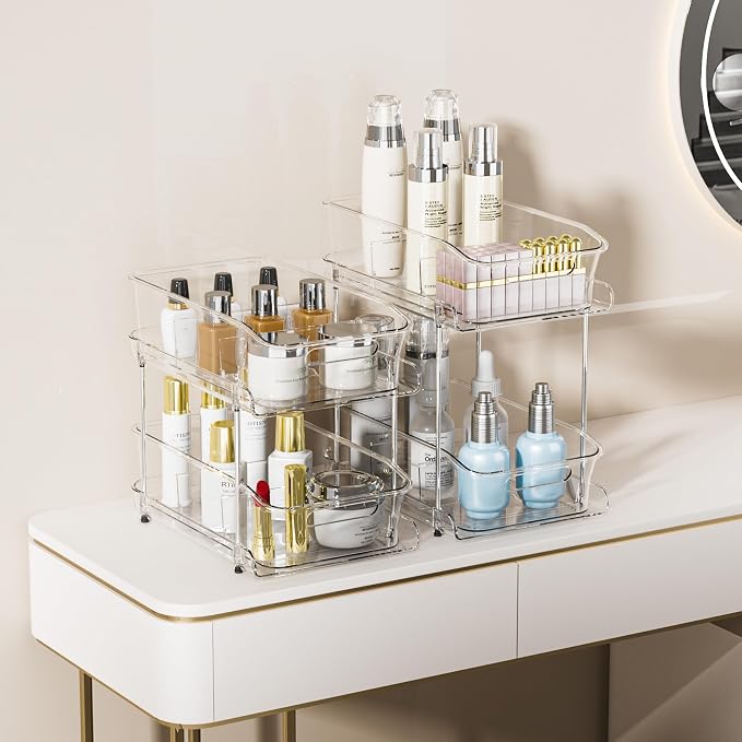Delamu 2-Tier Under Sink Organizers and Storage, Pull Out Kitchen Pantry - Image 6
