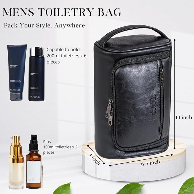 Mens Toiletry Bag, Compact Dopp Kit - Image 3