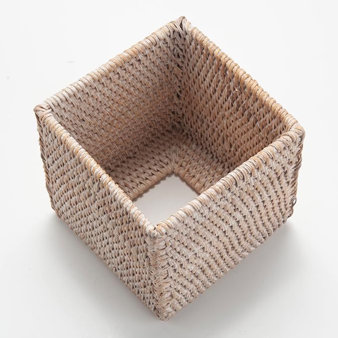 Rattan Tissue Box Cover Natural Woven Facial Napkin Holder Square - Image 3