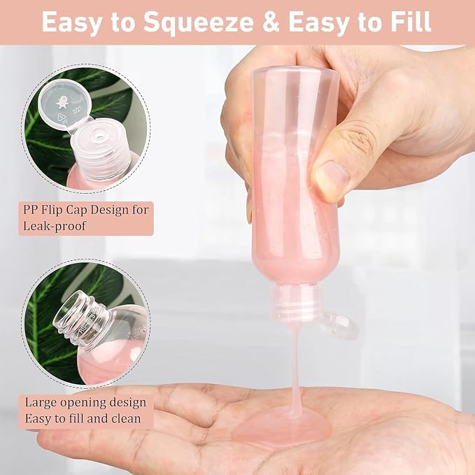 Travel Bottles for Toiletries 3.4oz 4 Pack TSA Approved Leak-Proof Travel Size - Image 3