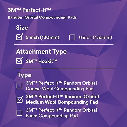 3M Perfect-It Random Orbital Medium Wool Compounding Pad, Orbital Pads - Image 10