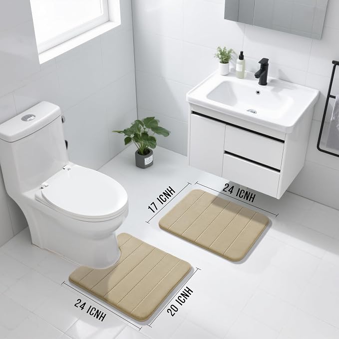 Yimobra U-Shaped Toilet Bath Mat Set 2 Piece - Image 2