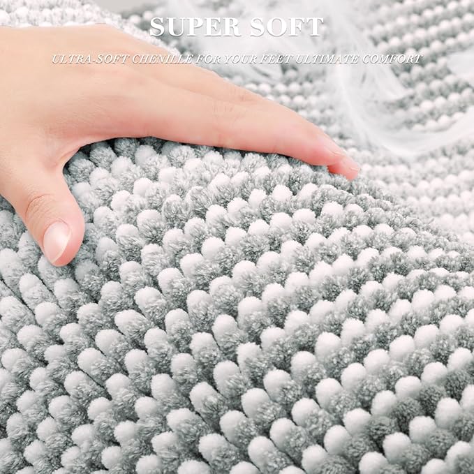 Bathroom Rugs Sets 2 Piece, Toilet Rugs U-Shaped, Contour Bath Mat Rugs Set - Image 3