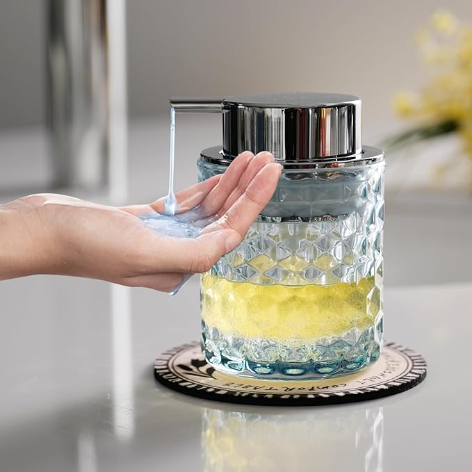 Hand Soap Dispenser Glass, Refillable Liquid Dispenser by CICUFYOfficial