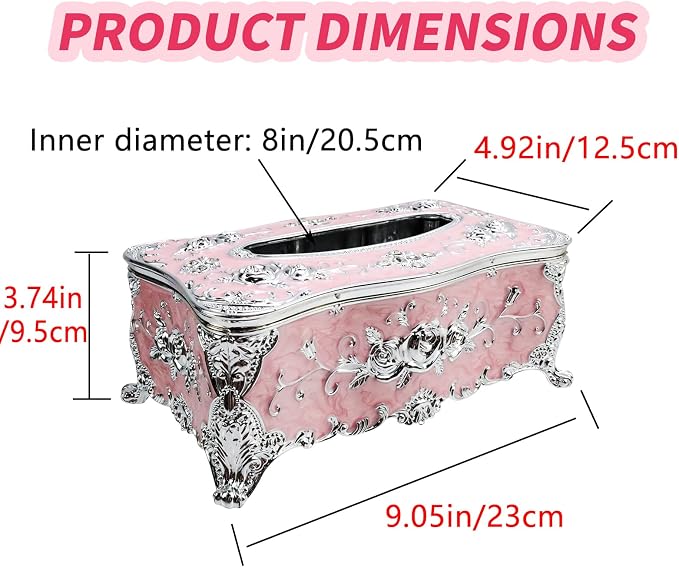 Geesatis Tissue Box Cover, Rectangle Tissue Box Holder, Rectangular Napkin - Image 2
