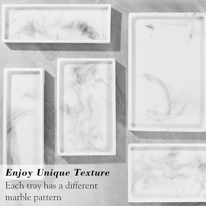 Luxspire Resin Vanity Tray, Bathroom Toilet Tank Storage Tray, 10.03 x 5.9 in - Image 6