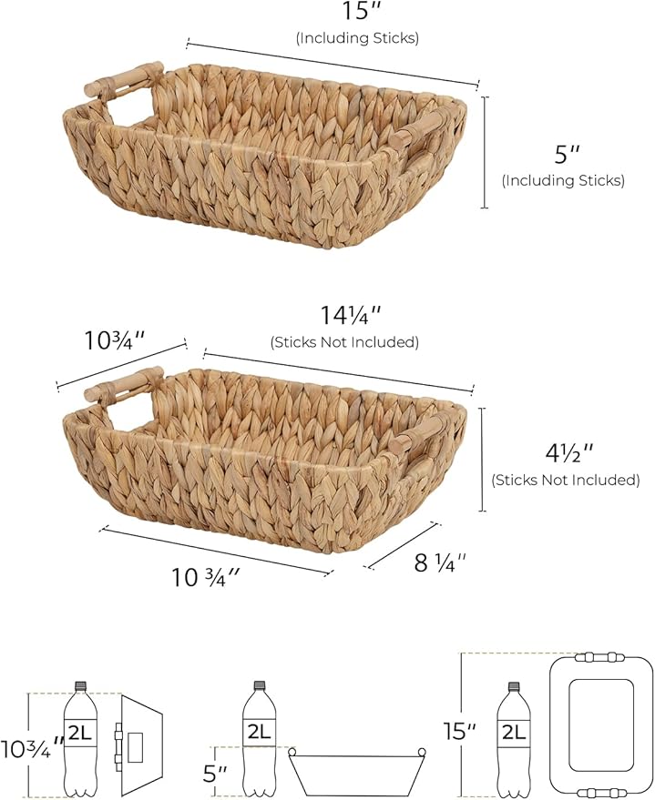 StorageWorks Hand-Woven Large Storage Baskets - Image 2