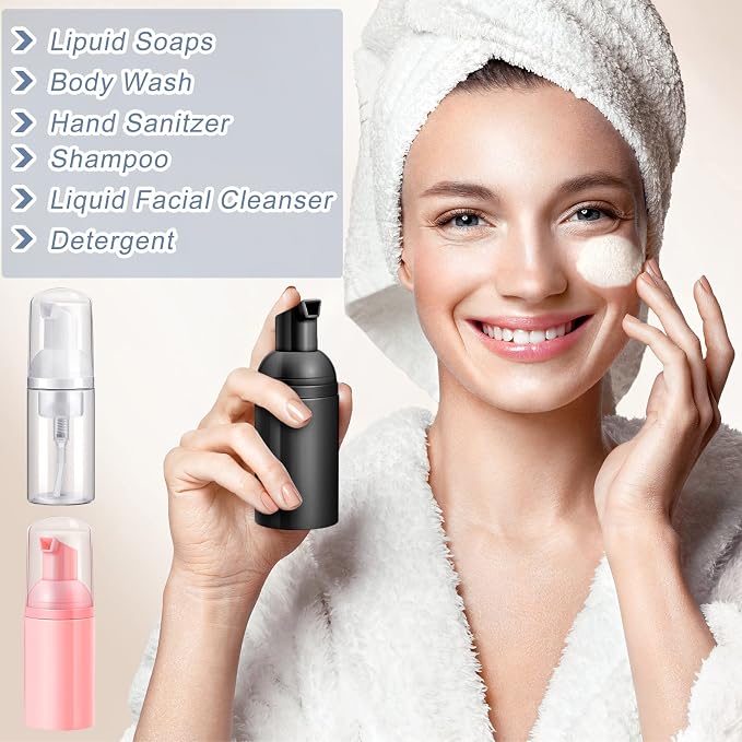 24 Pcs Foam Pump Bottles 1 Oz/ 30 ml Plastic Mini Empty Dispenser Travel Soap - Image 5