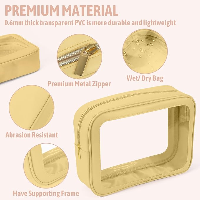 3PCS Clear Toiletry Bag, TSA Approved Travel Pouch - Image 4