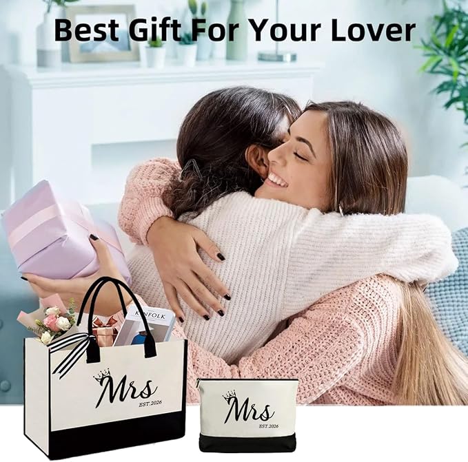Mrs 2026 Bride Canvas Tote Bag, Gifts - Image 7