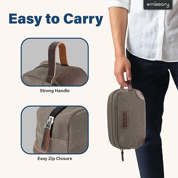 emissary Mens Travel Toiletry Bag, Dopp Kit - Image 3
