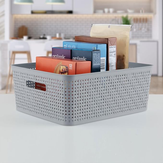 Sterilite 6-Pack Short Basket, Woven Plastic Storage Baskets - Image 5