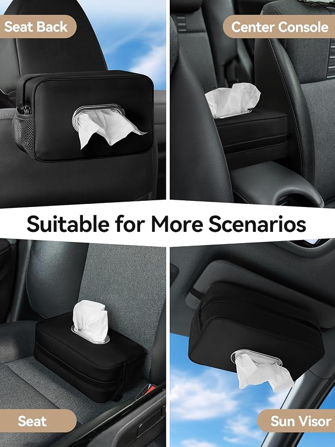 2Pack Multi-Functional Car Tissue Holder - Image 4