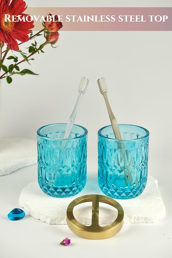 Teal Blue Bathroom Accessories Set, Hand Soap Dispenser Set, Soap Dish - Image 5