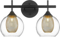 Black and Gold Bathroom Light Fixture, Farmhouse Wall Sconce Lighting by Audickic
