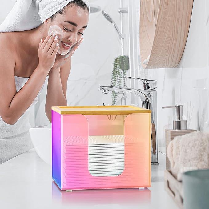 VITVITI Disposable Face Towel Holder Box, Acrylic Facial Towel Container - Image 5