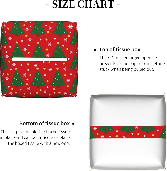 Christmas Tree and Snowflakes Tissue Box Cover Square - Image 5