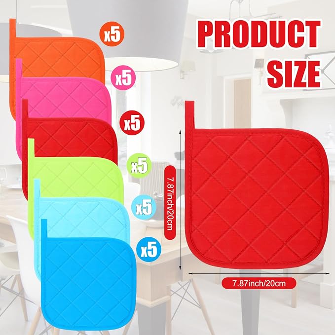 Uiifan 30 Pieces Cotton Pot Holders - Image 2