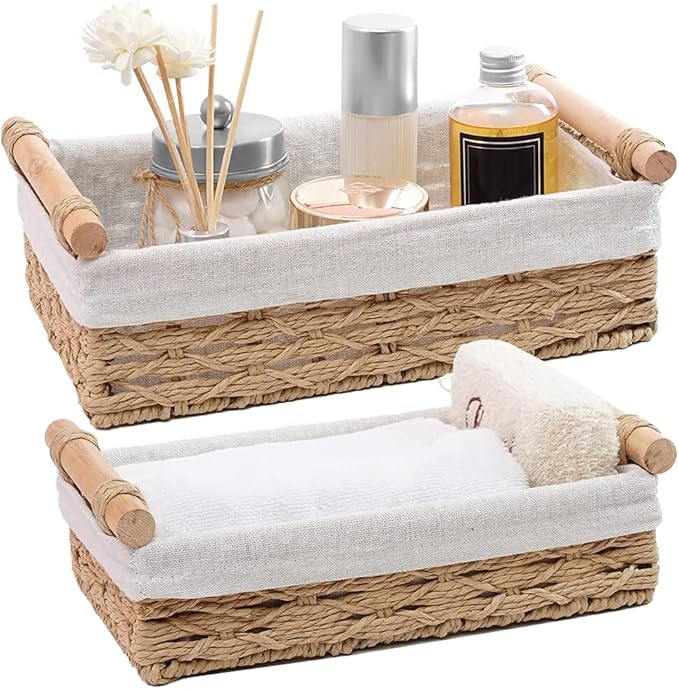 Round Paper Rope Storage Basket, Wicker Baskets by Unknown