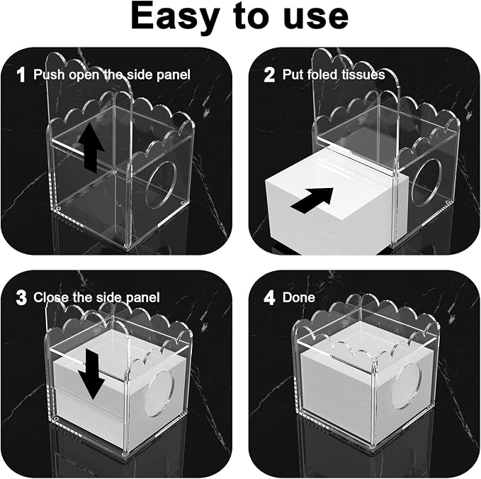 LUGUNU Acrylic Tissue Box Holder, Modern Decorative Tissue Holder - Image 6