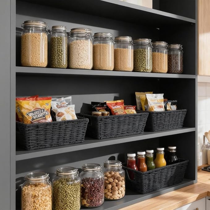 Paper Rope Storage Baskets for Shelves Organizing, Small Hand Woven Wicker - Image 7