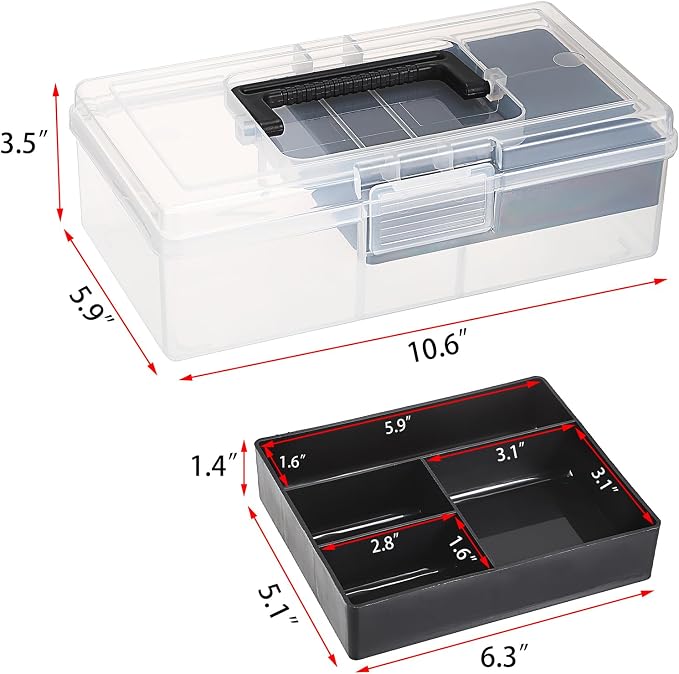 JUXYES 2 Pack Plastic Carry Storage Box - Image 3