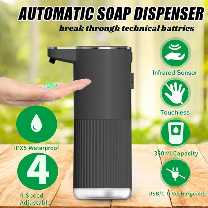 2 Pack Automatic Soap Dispenser, Touchless Foaming Soap Dispenser Bathroom - Image 2