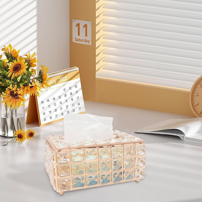 Geesatis Tissue Box Cover, Rectangle Tissue Box Holder, Rectangular Napkin - Image 7