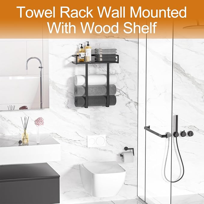 Towel Racks for Bathroom Wall Mounted, Xstydes Metal Towel Holder - Image 4
