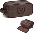Janhavi Shaving Bag for Men Travel Waterproof, Engraved Initials & Wheat by Janhavi