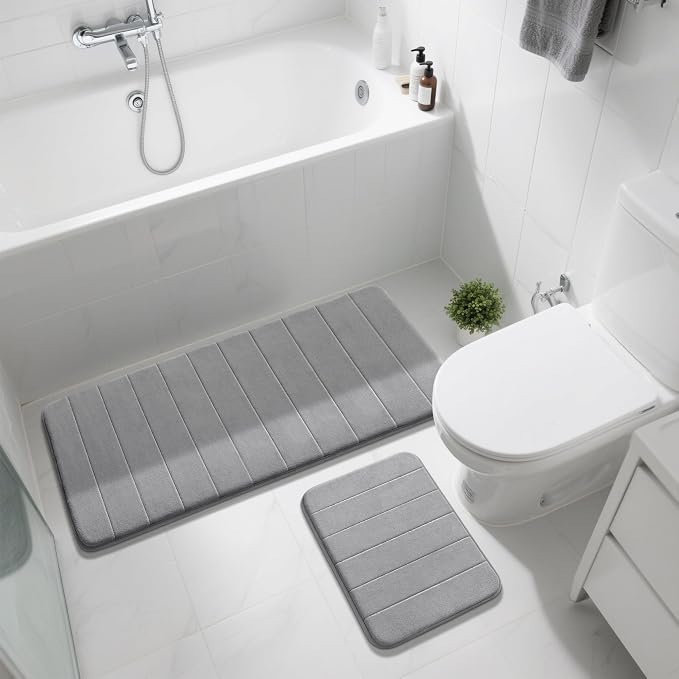 Yimobra Large Bath Mat Set 2 Piece- Super Soft Absorbent Quick Dry Memory Foam - Image 7