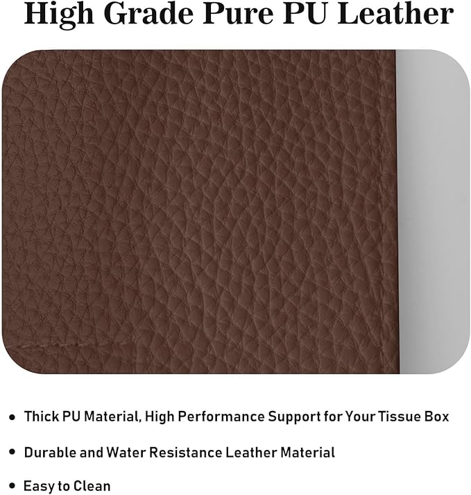 Tissue Box Cover Holder Square Tissue Cube Cover PU Leather Tissue Organizer - Image 6