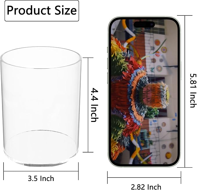 Clear Acrylic Pen Holder Round Shape, Desktop Pencil Cup Holder, Countertop - Image 2