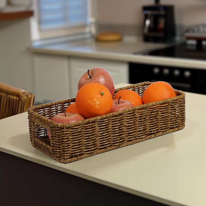 Basket for Toilet Paper Storage, Waterproof Wicker Baskets for Bathroom Counter - Image 4