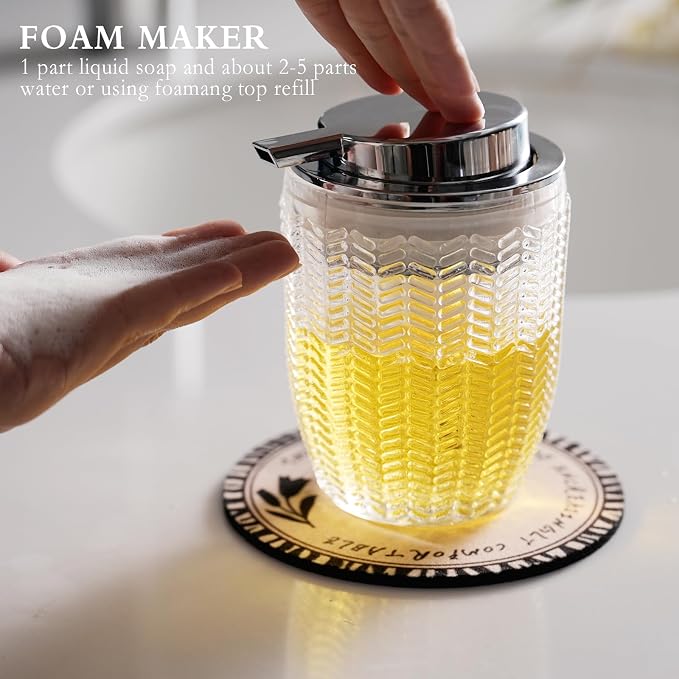 Foaming Hand Soap Dispenser, Glass Foam or Lotion Dispenser - Image 2