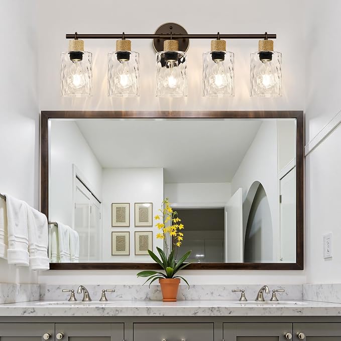 Bathroom Light Fixtures, 5-Light Coastal Vanity Lights - Image 4