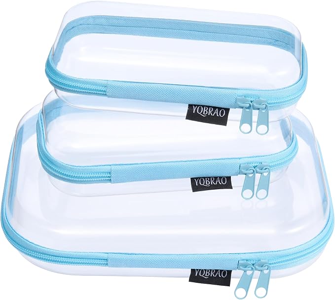 3 Pack Hard Sided Clear Zipper Case by Unknown