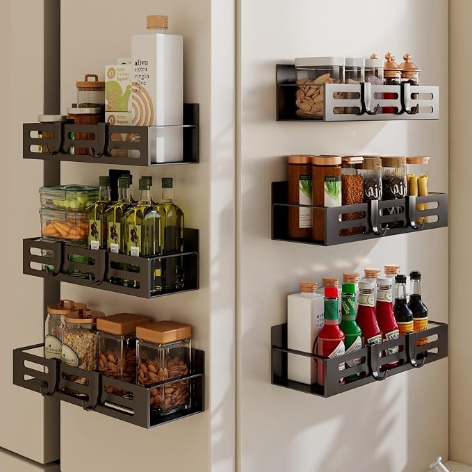 6 Pack Magnetic Spice Rack for Refrigerator Set by Unknown
