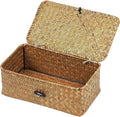 Wicker Storage Basket with Lid, Natural Seagrass Storage Baskets by ORDELITE