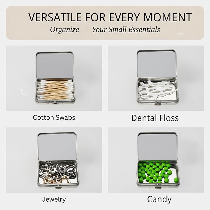 Bling Cotton Swab Holder for Travel, Storage Box for Cotton Swabs, Dental Floss - Image 3