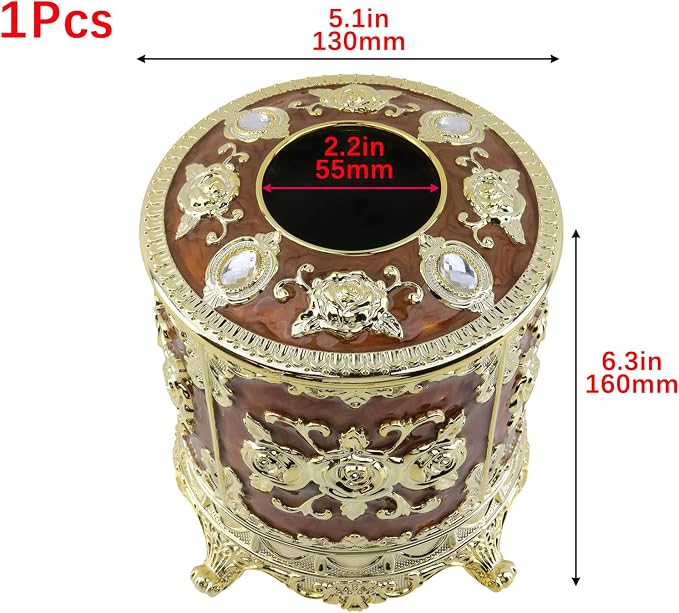 Geesatis Tissue Box Cover, Cylindrical Tissue Box Holder, Napkin Facial Tissues - Image 2