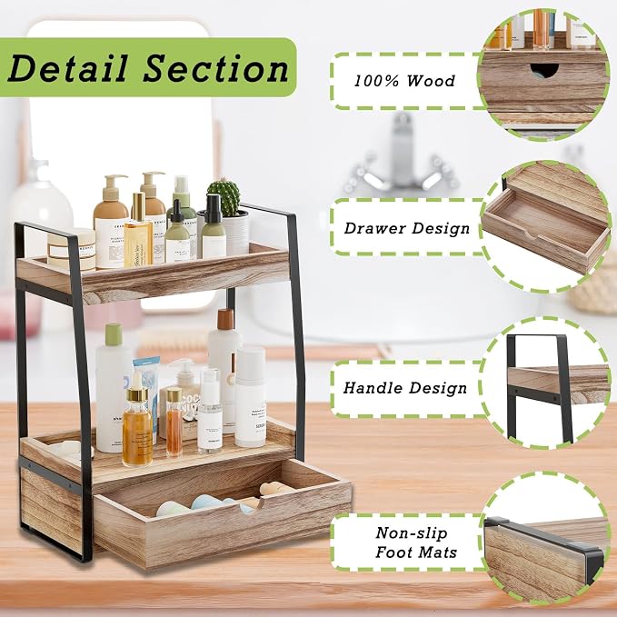 2-Tier Bathroom Organizer Countertop, Bathroom Sink Organizer Countertop - Image 4
