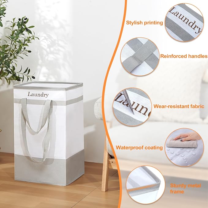 FairyHaus Laundry Basket 78L, Collapsible Laundry Baskets Hampers - Image 7