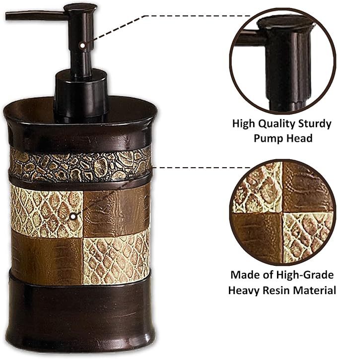 Zahari Home 4pc Zambia Stylish Bathroom Accessories Set Soap Pump, Tooth Brush - Image 2